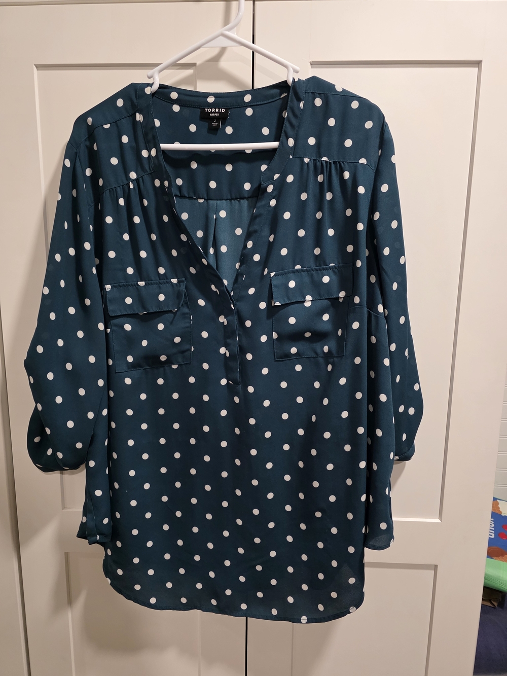 Torrid Green Polka Dot Blouse